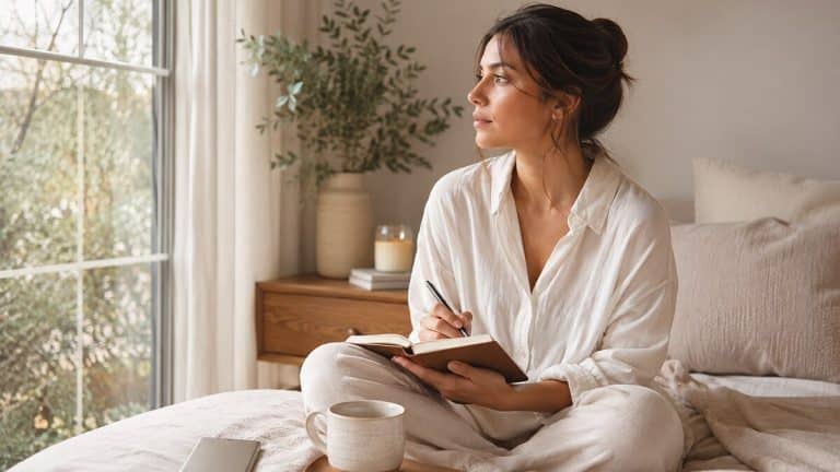 What to Do When He Ignores You shown through a calm relationship reflection scene with a journal phone tea soft light and neutral styling