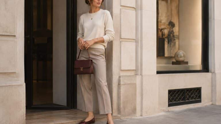 ballet flats style with elegant everyday outfit and soft city details