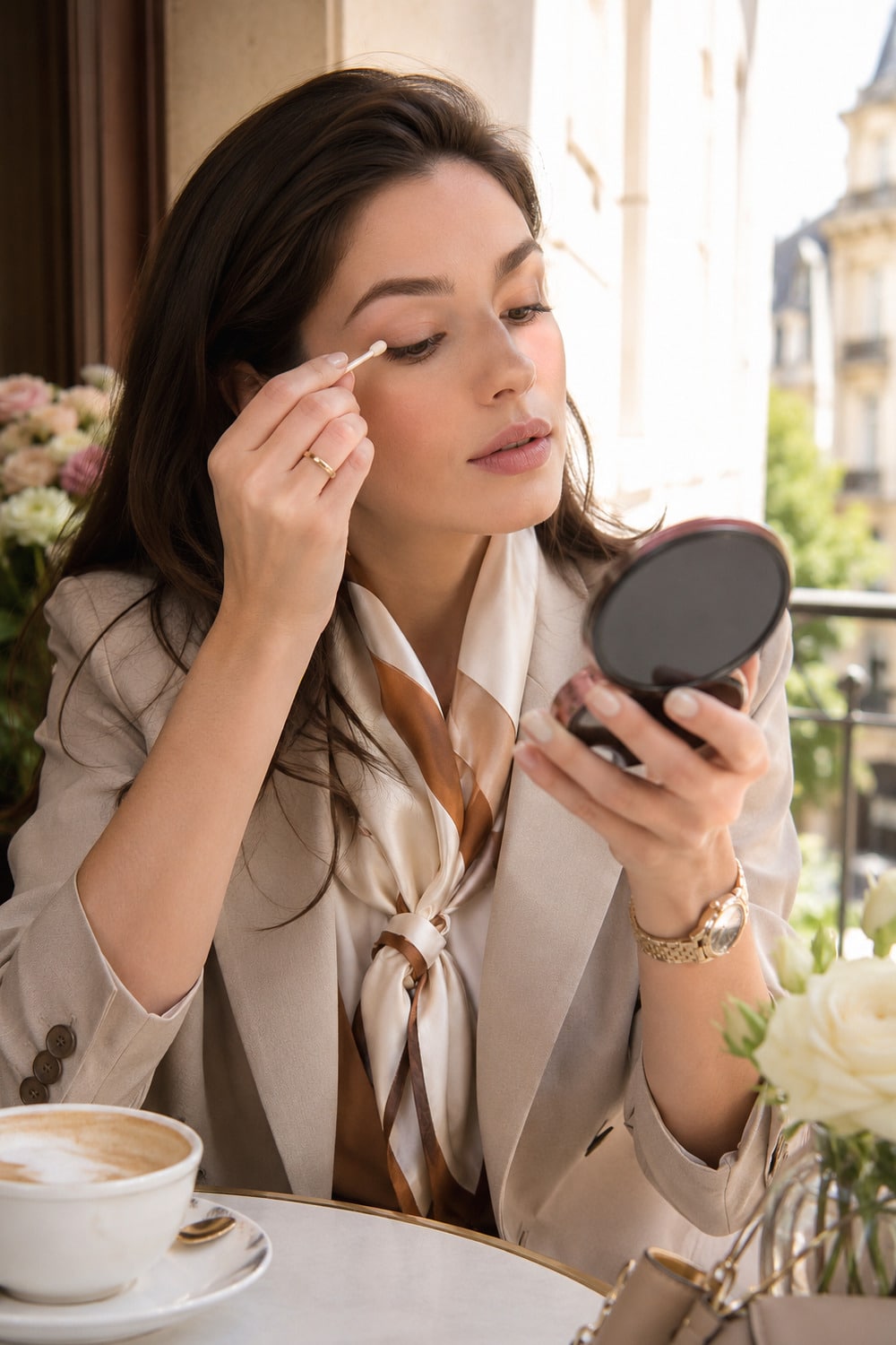 blurred eyeliner makeup with soft everyday eye definition and polished beauty details