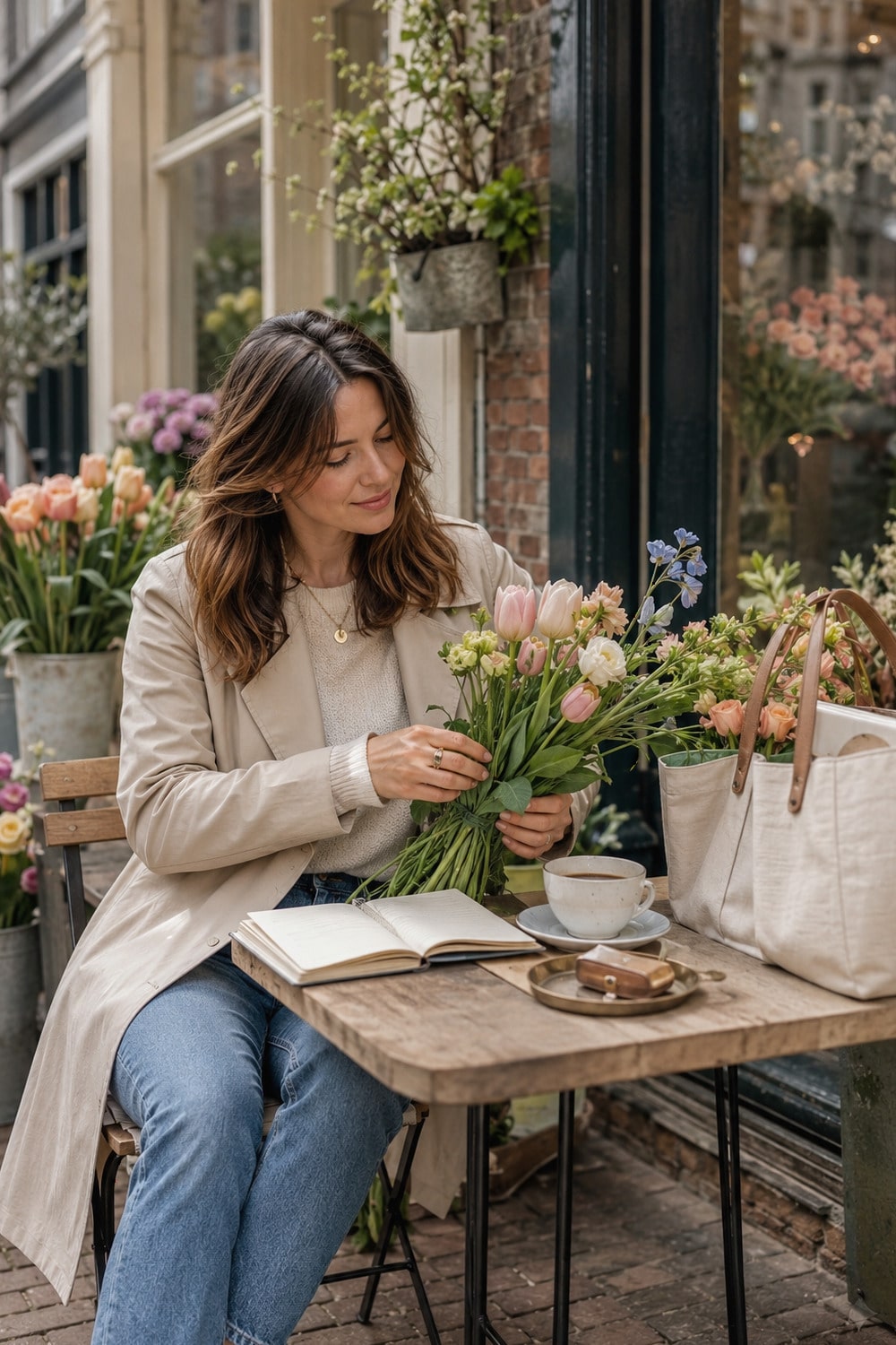 Dutch women lifestyle balance and confidence shown through a calm canal-side everyday scene