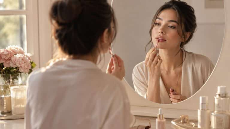 soft makeup look with fresh skin, gentle color and natural everyday confidence