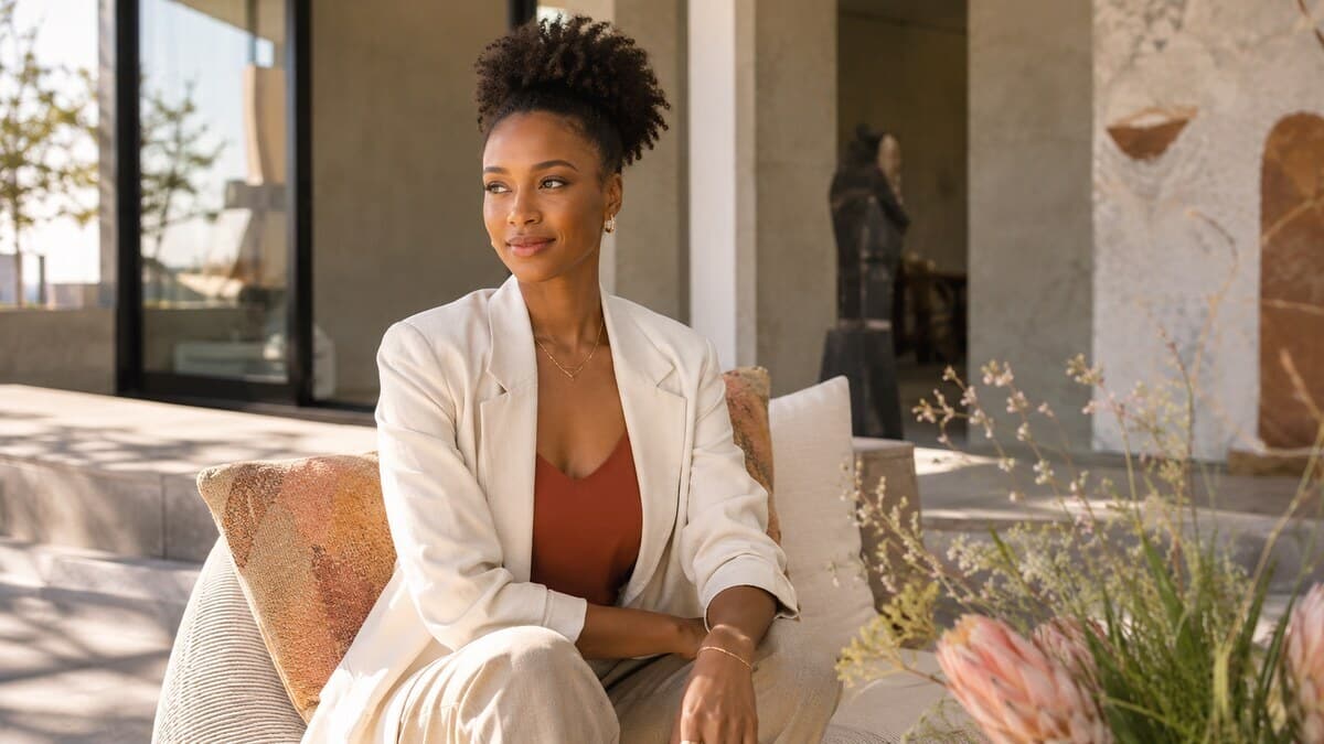 South African women lifestyle inspiration with elegant modern style and joyful confidence