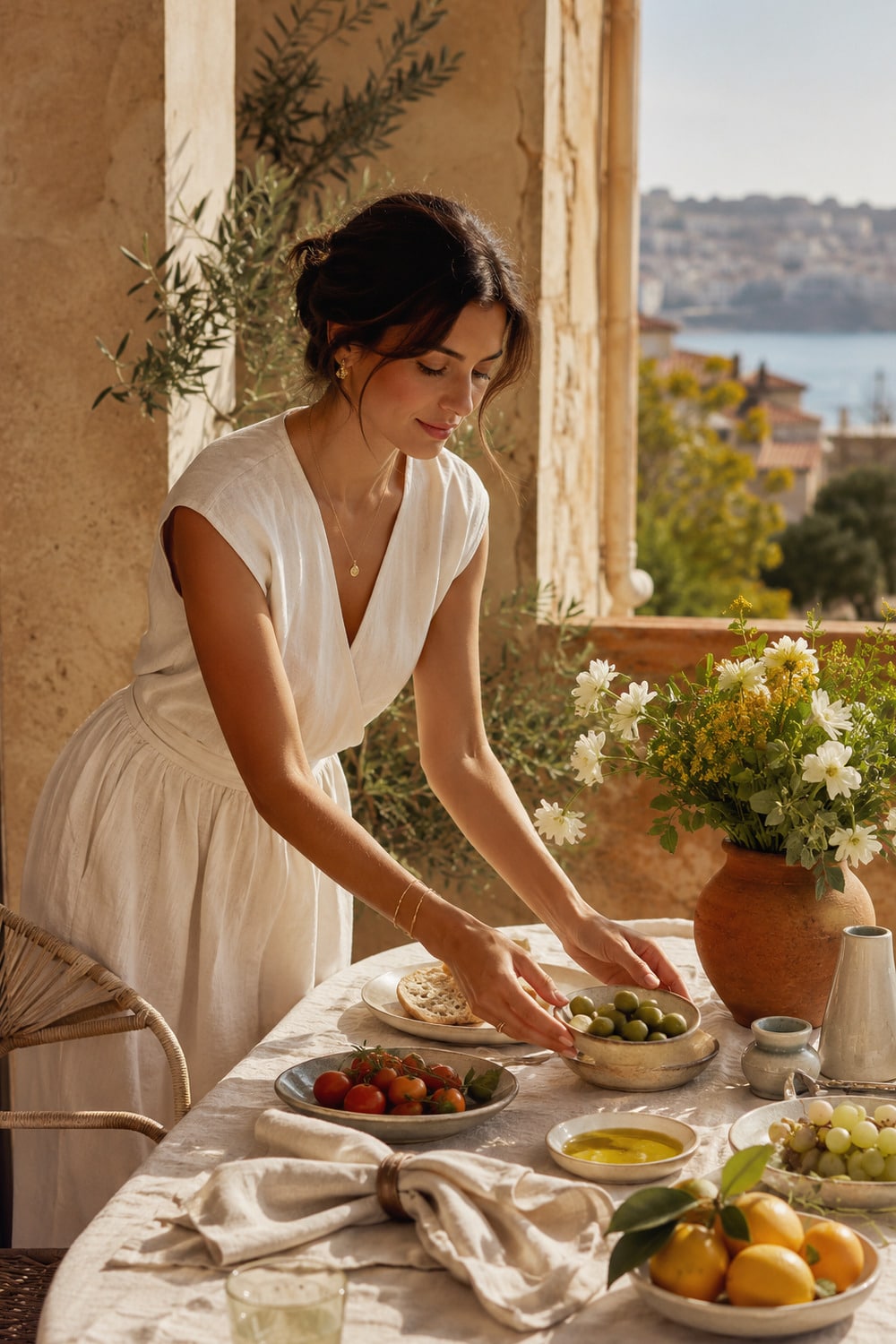 Spanish women lifestyle lessons shown through a refined Mediterranean table and elegant everyday confidence