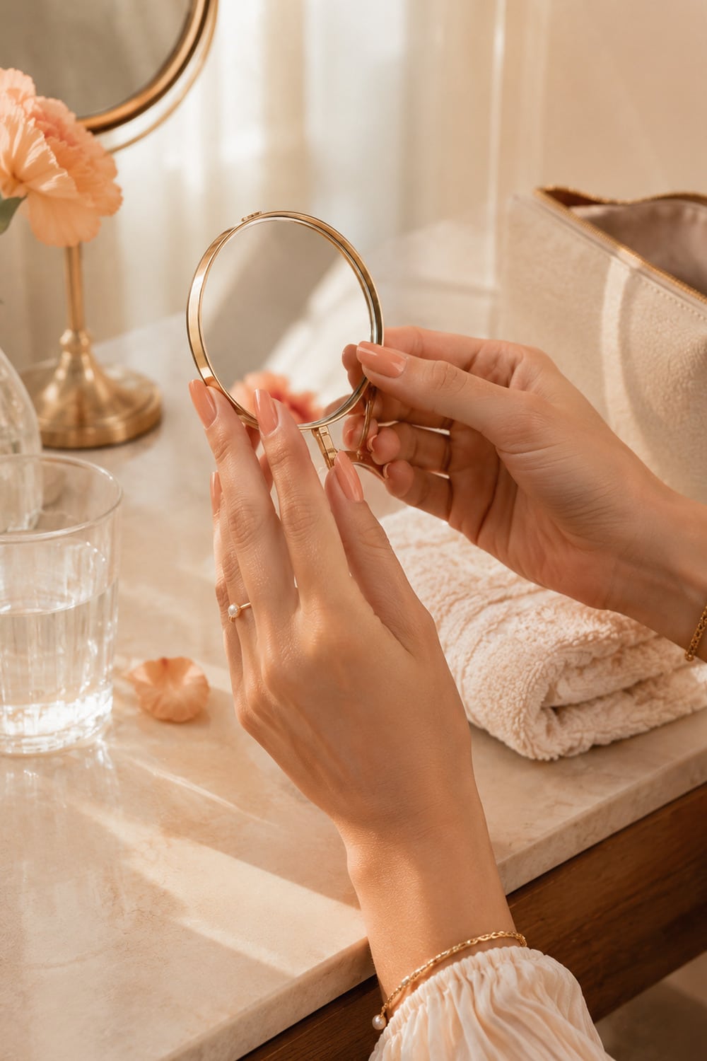 Glazed Peach Nails for a Luminous Summer Manicure glazed peach nails with soft summer manicure details and pearl shine