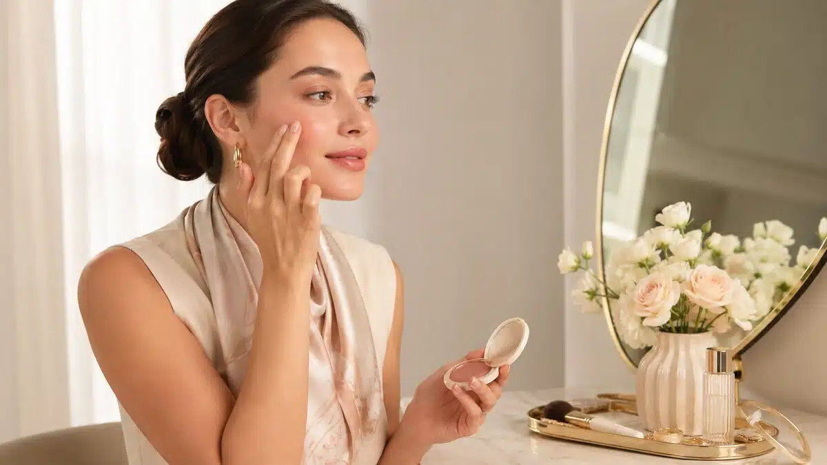 Multipurpose makeup smart ways with one cream product used for a soft everyday beauty look