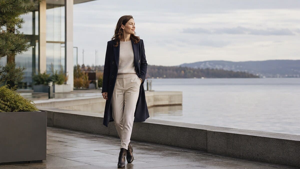 Norwegian women lifestyle inspiration with simple Nordic fashion, nature and quiet confidence
