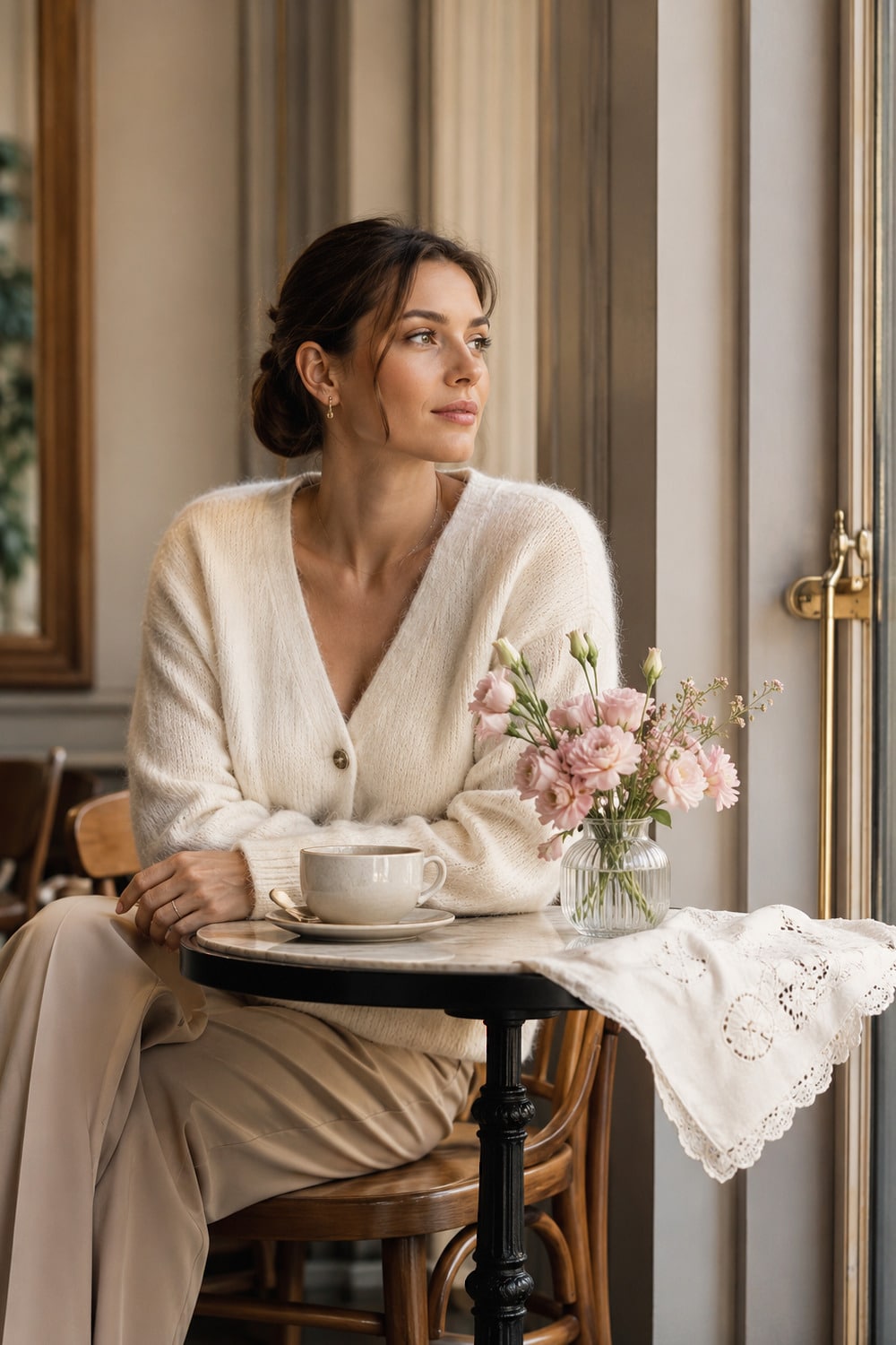 Polish women lifestyle inspiration with refined city style, flowers, home warmth and quiet resilience