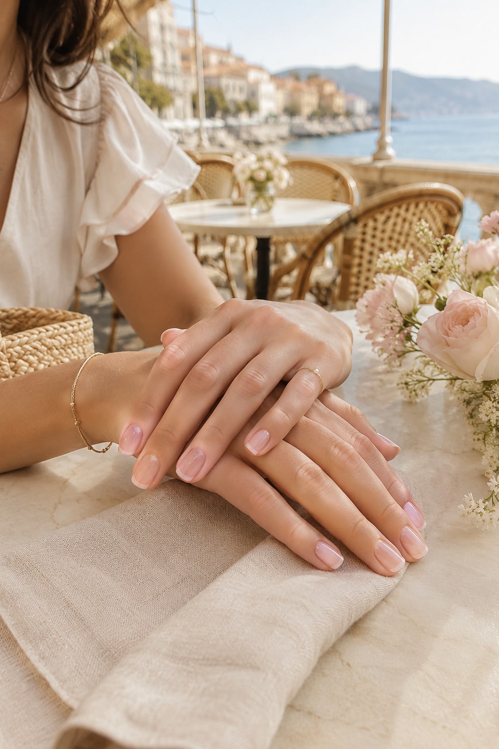 Sheer Pink Nails 9 Clean Manicure Ideas for Soft Summer Elegance sheer pink nails with a clean glossy summer manicure and soft feminine detail