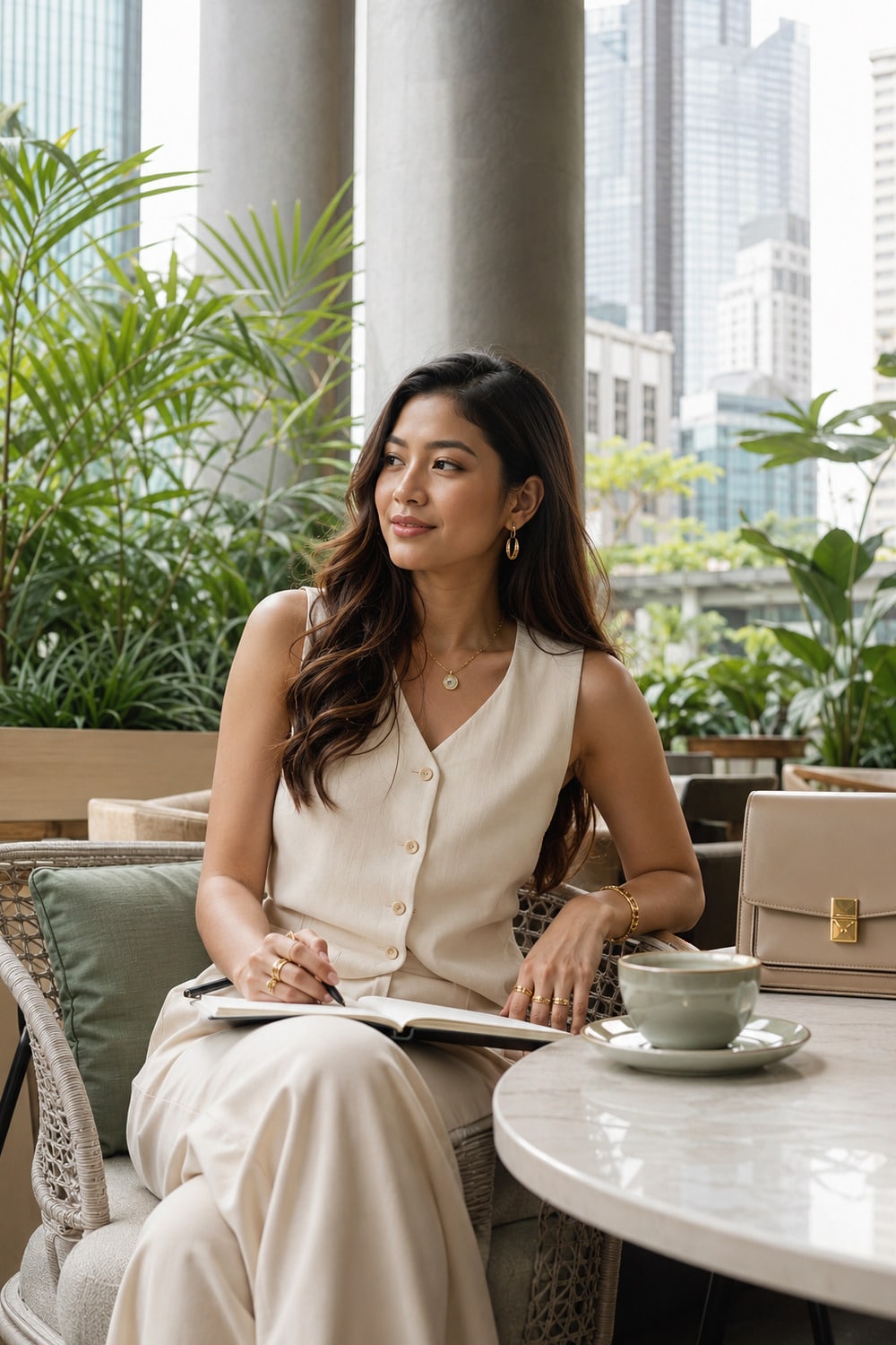 Singapore women lifestyle modern elegance with refined city style, calm ambition and everyday grace