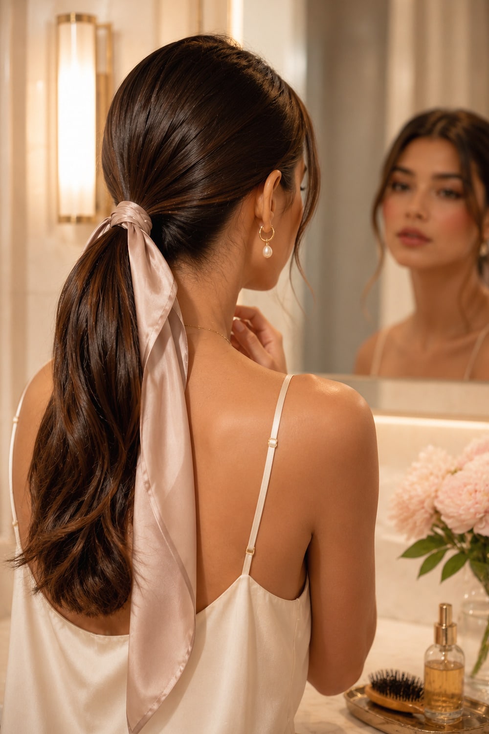 Sleek Ponytails That Stay Polished in Summer Heat sleek ponytail ideas with polished summer hair and soft mirror styling