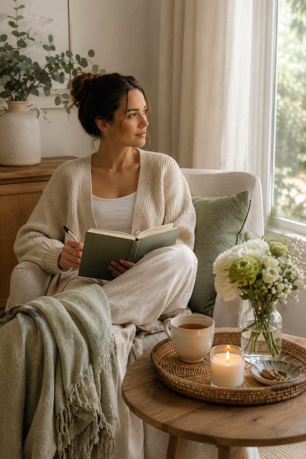 Weekend Reset Rituals for Women: 7 Gentle Ways to Feel Renewed Weekend reset rituals for women with a calm Sunday tea ritual, journal, and soft home setting