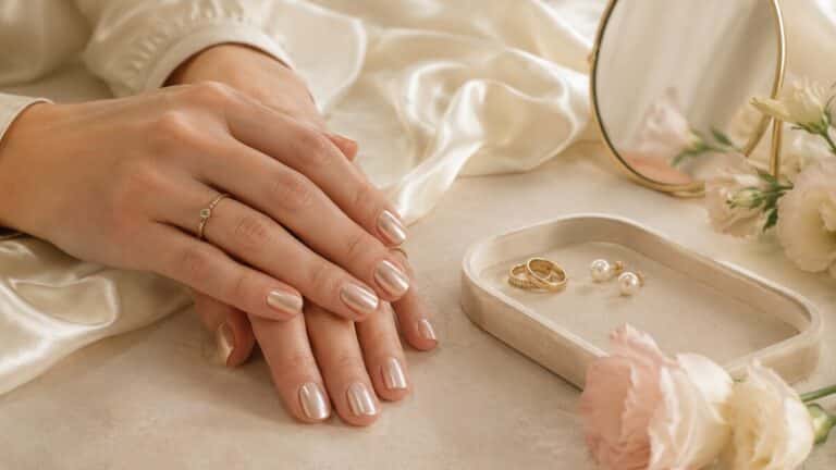 Soft Chrome Nails With a Pearly Finish