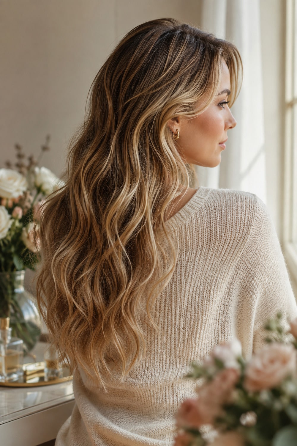 Honey Blonde Hair with Soft Dimensional Warmth Honey blonde hair ideas shown with beige gold ribbons darker roots and loose natural waves