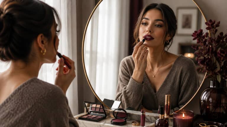 Berry Lip Makeup with Rich Seasonal Color