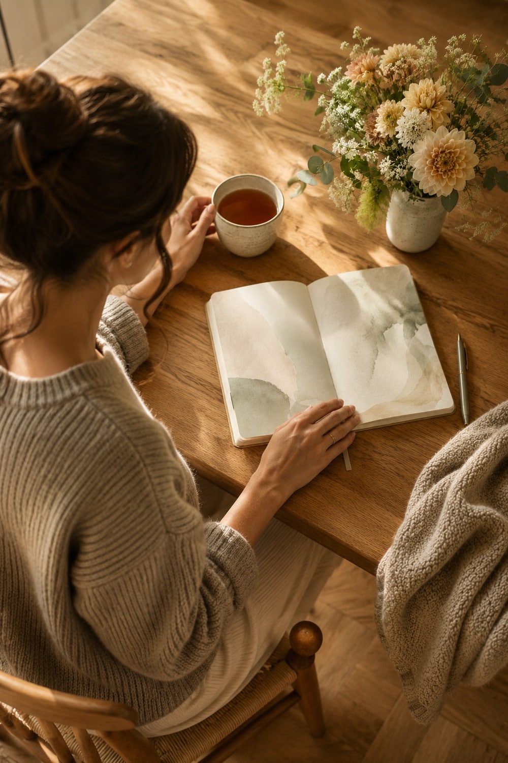 September Reset Rituals for Women and Real Life Routines Notebook tea and simple weekly page for September reset rituals for women