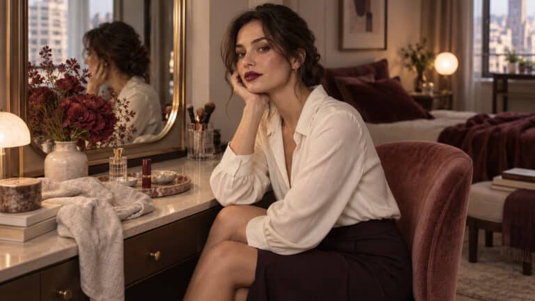 Wine Lipstick With Soft Edges and Modern Depth
